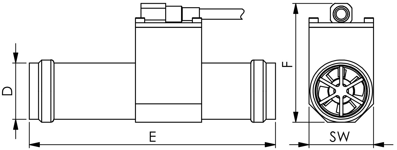 Dimension Hose Barbed Connection Messturbinen Mit Schlauchanschluss Vct