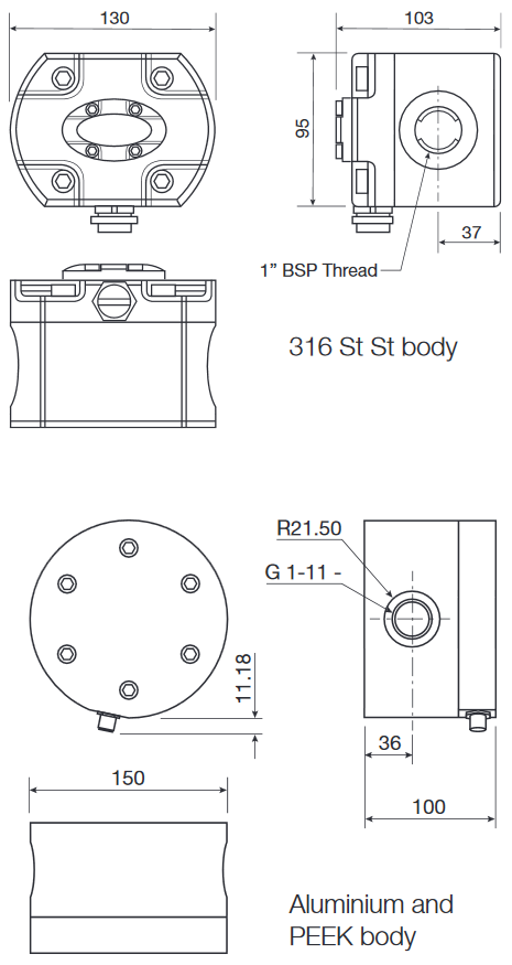 Dimension Oval Gear Meter 100L Min Ovalradzaehler 100L Min Og5